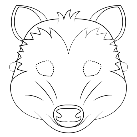 Possum Mask Coloring Page